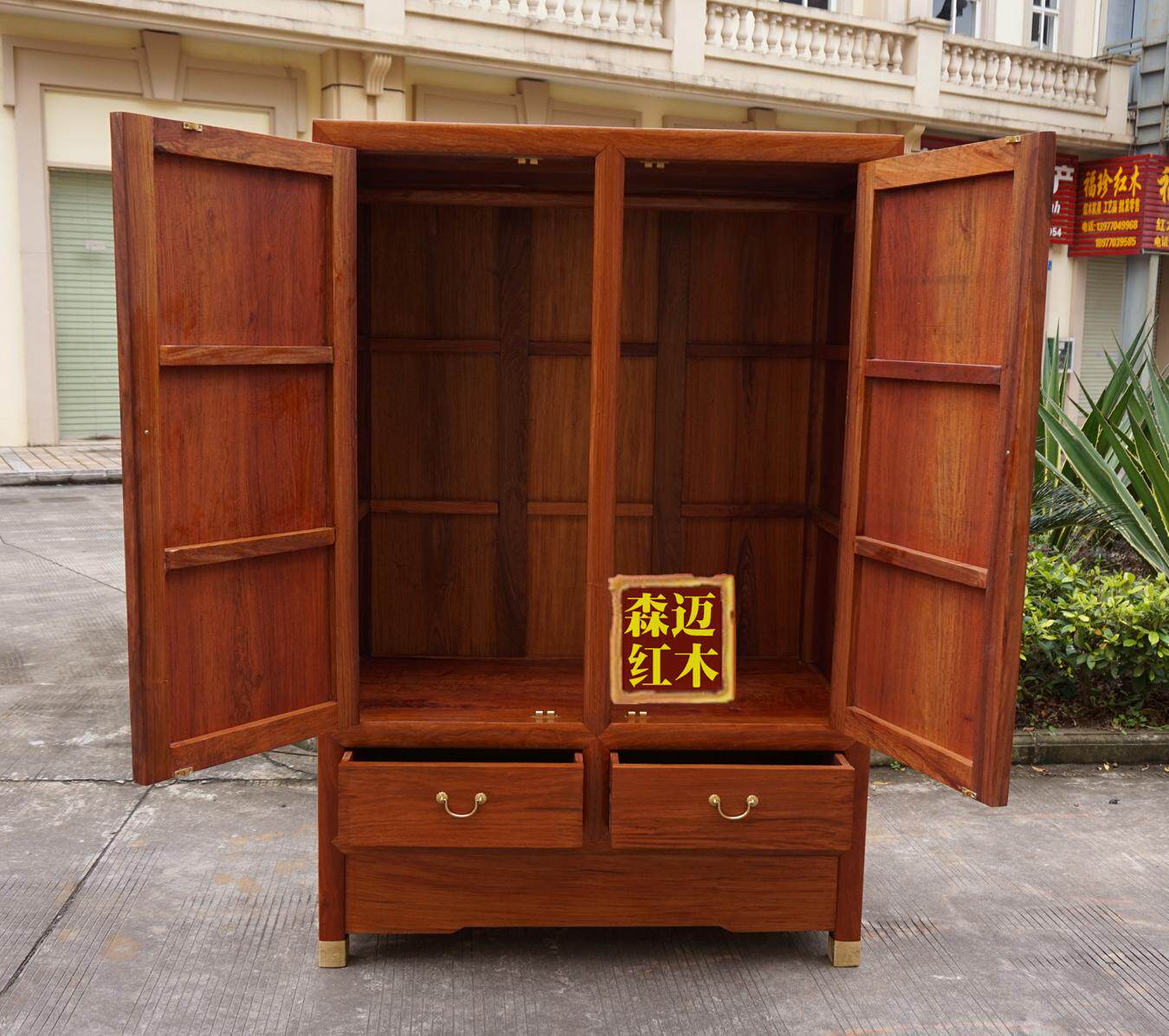 缅甸花梨红木箱柜实木衣柜加厚独板实用顶箱柜