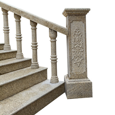 石材栏杆石头柱子圆柱大理石楼梯扶手花岗岩护栏围栏阳台户外别墅