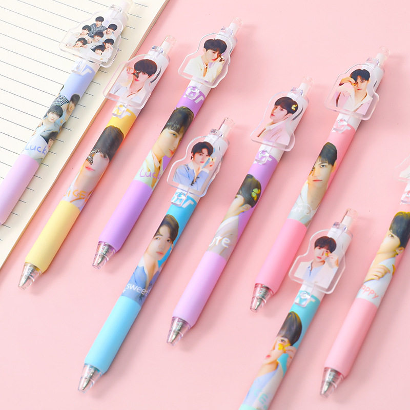 tnt时代少年团同款文具按动中性笔亚克力明星小学生中性笔