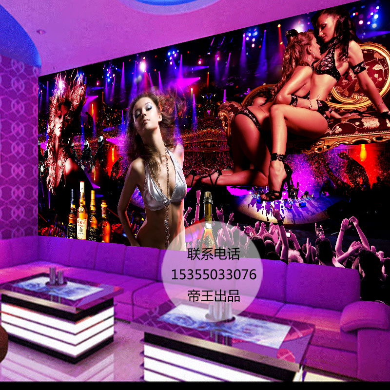 ktv视频酒吧美女背景3d性感美女包厢墙壁画主题吊顶纹身大型壁纸墙布墙纸立体在图片