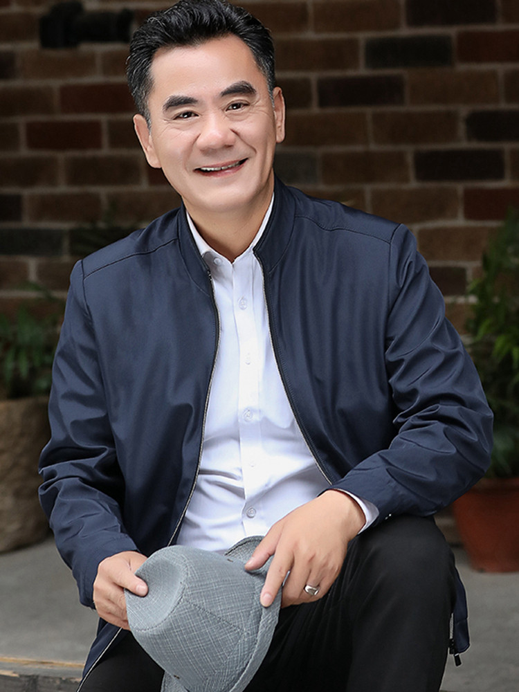 秋冬季中年男士夹克爸爸秋装加绒外套休闲男装40岁50中老年人爷爷