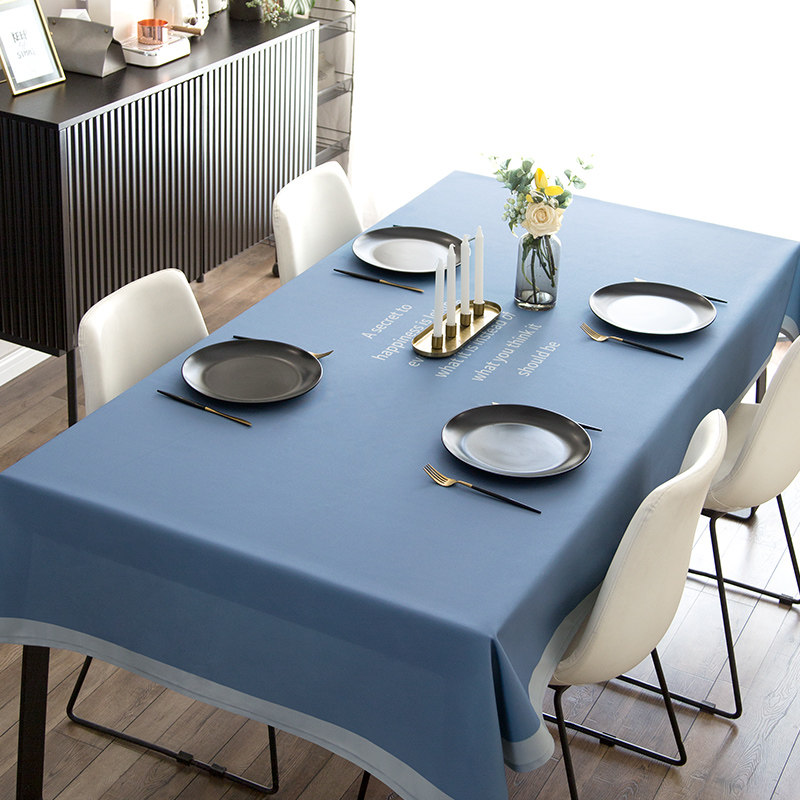 简约现代灰色纯色西餐厅棉麻高档餐桌桌布布艺桌布