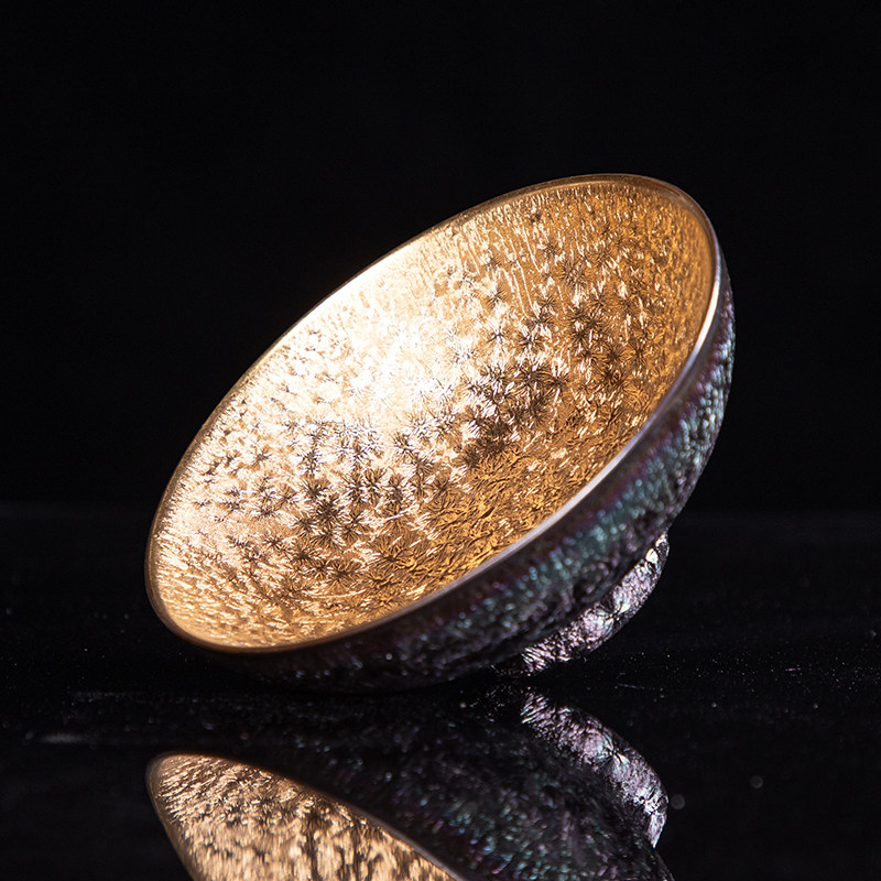 金盏纯金茶盏单杯陶瓷刻字杯黄主人金茶杯24k茶杯