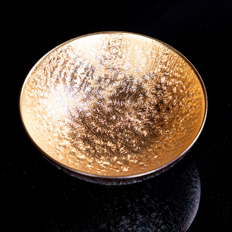 金盏纯金茶盏单杯陶瓷刻字杯黄主人金茶杯24k茶杯