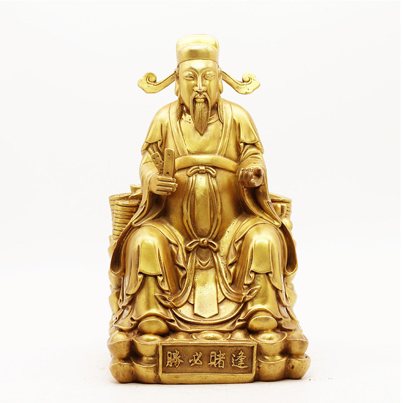 铜器风水赌神铜像腾必赌逢附体逢赌必赢工艺品摆件