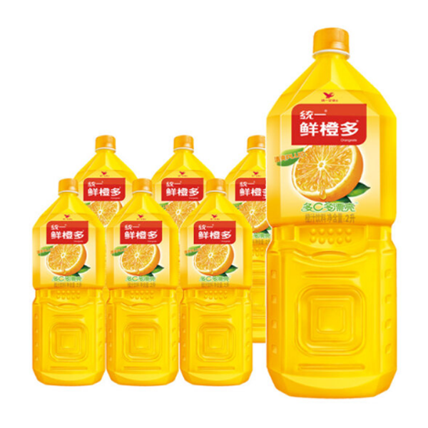 包邮统一鲜橙饮料2l6瓶整箱新老包装随机果味