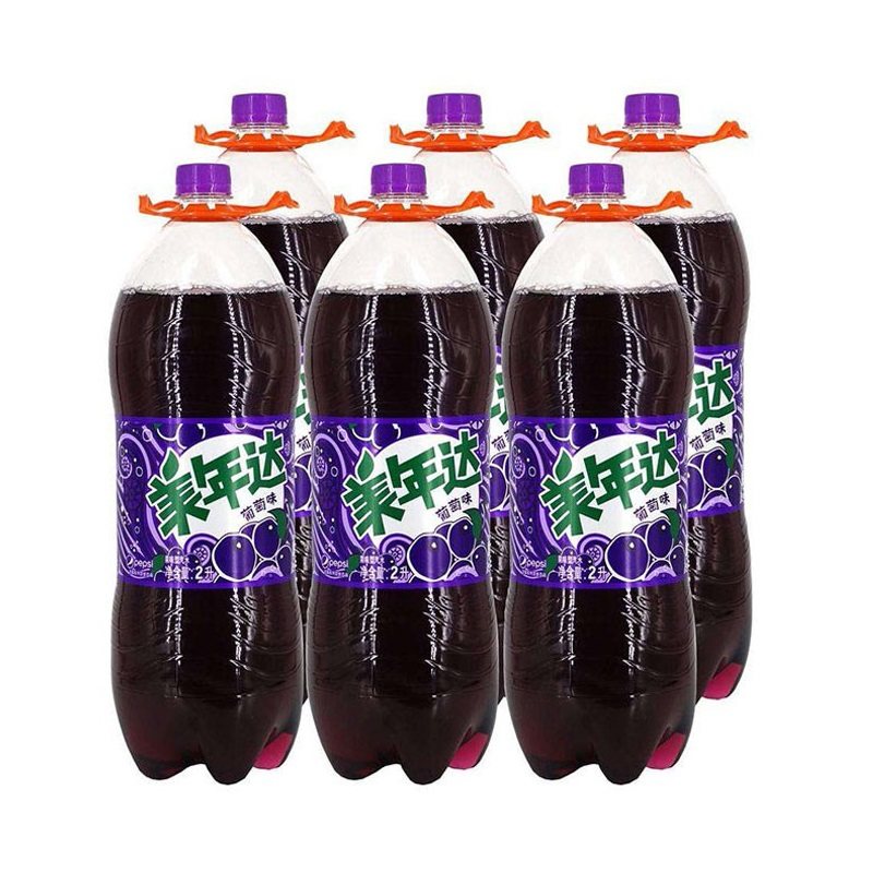 6瓶多省包邮美年达葡萄2l整箱碳酸饮料汽水碳酸饮料