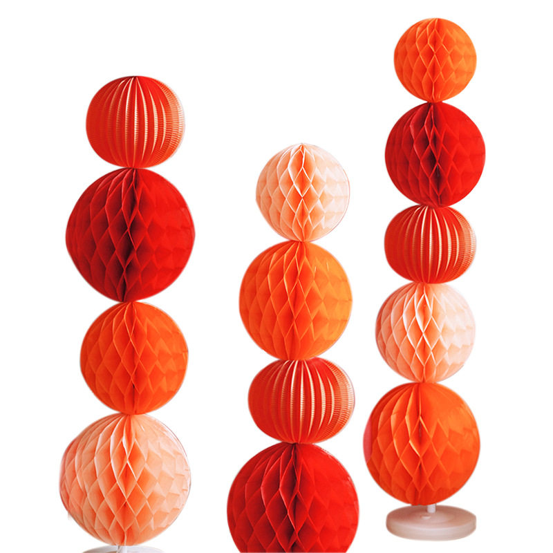 蜂窝球灯笼球立柱客厅结婚订婚房间布置拉花地上摆件小红书网红款