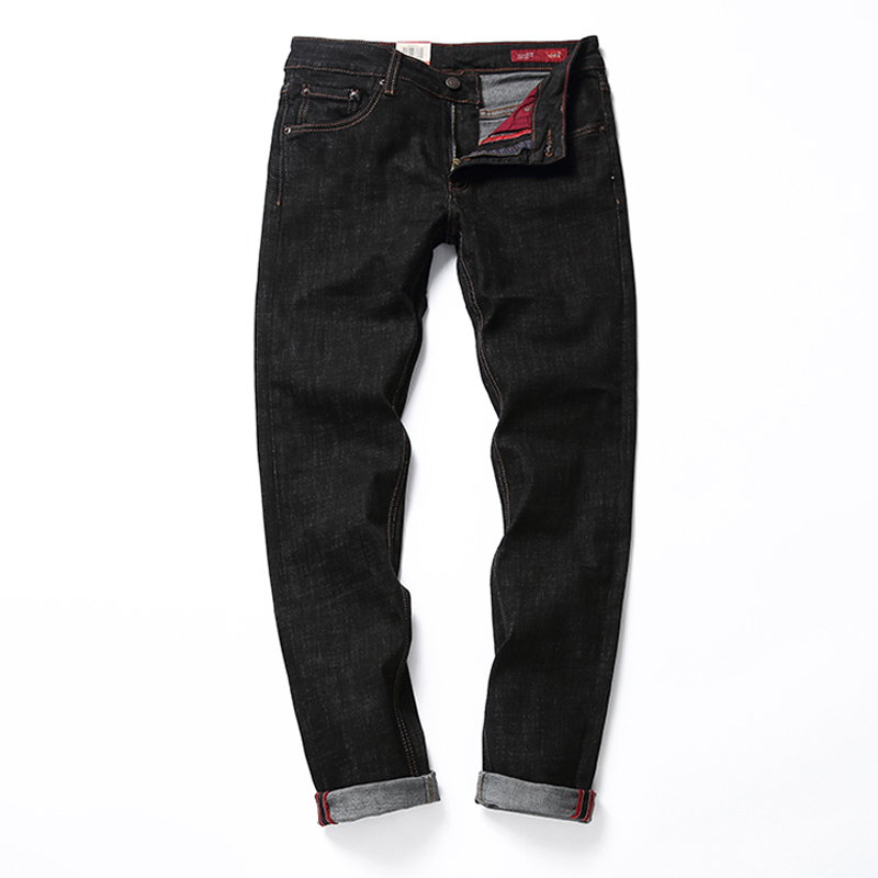 Levis李维斯511秋冬新款修身男士牛仔裤高端黑色弹力小脚赤耳长裤