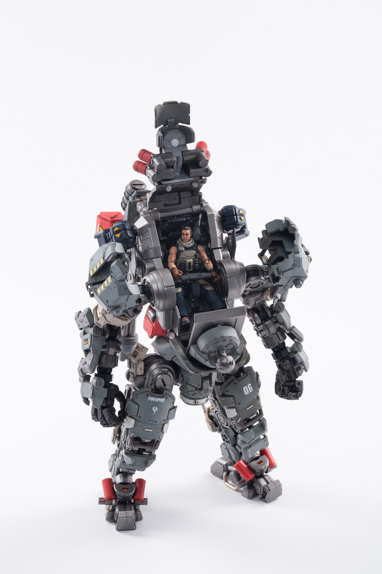 暗源正版钢骨h06型重装格斗机甲浅灰版pla专用近战可动军事模型