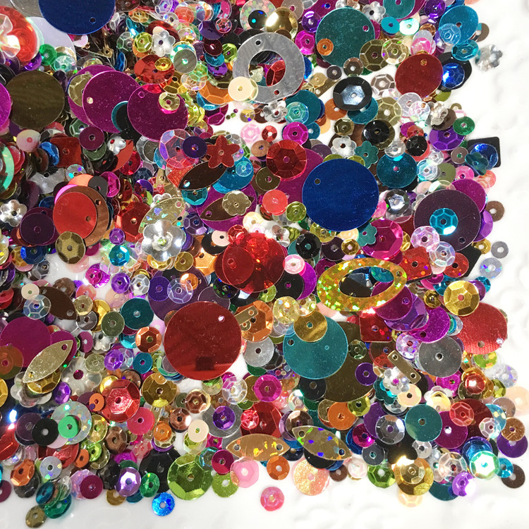 亮片手缝花形圆片彩色珠片diy饰品儿童手工亮片