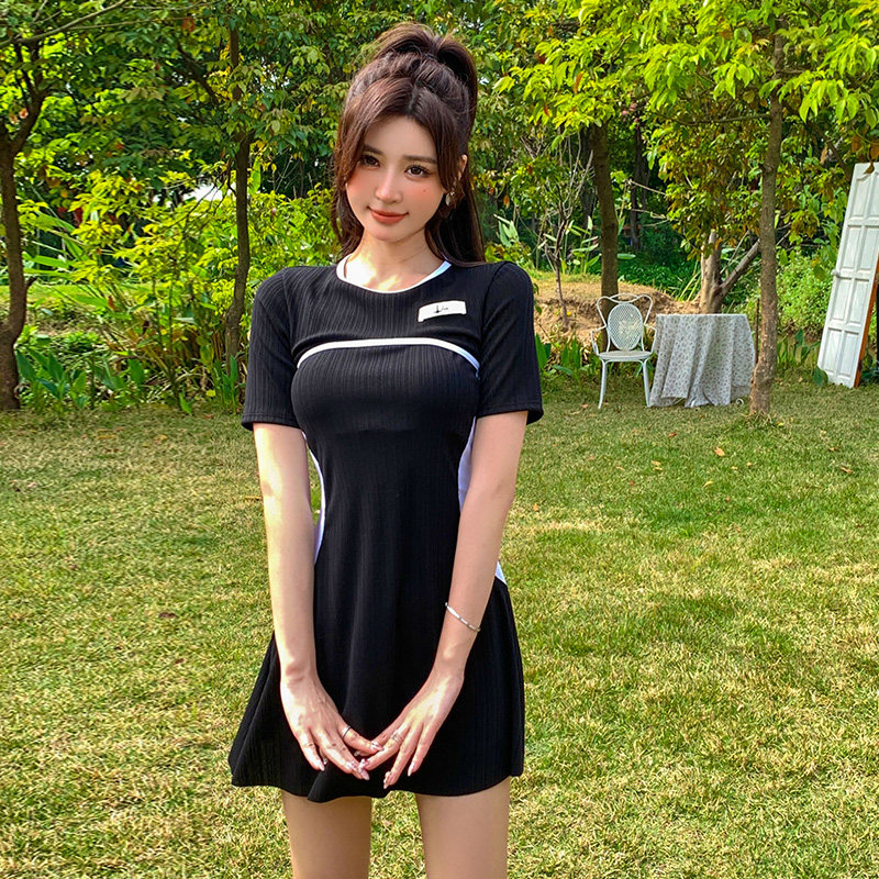 大码泳衣女孩微胖mm200分体三件件套遮肉显瘦分体泳衣