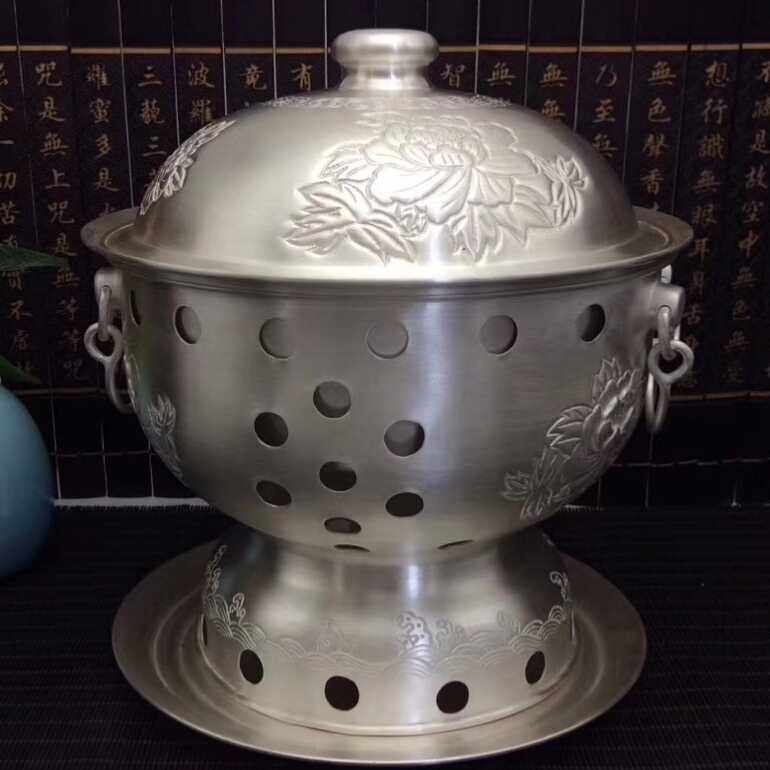 火锅纯银足银酒精小火手工银锅仔银锅家用汤锅火锅