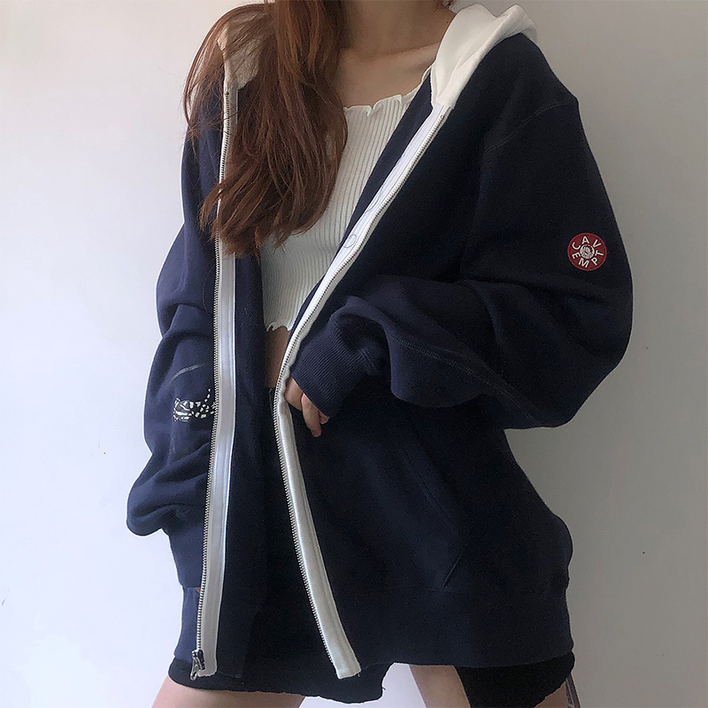 LIFE CavEmpt C.E外套男女拼色绝迹道袍日潮拉链连帽衫外搭CE卫衣