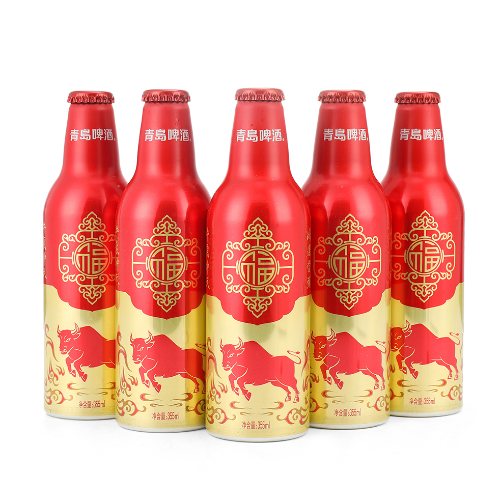 山东特产青岛啤酒鸿运当头瓶装手提送人礼品啤酒