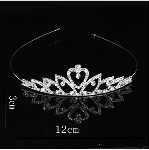 韩版儿童皇冠发箍公主镶钻皇冠头箍新娘女童心形发箍女童发饰皇冠