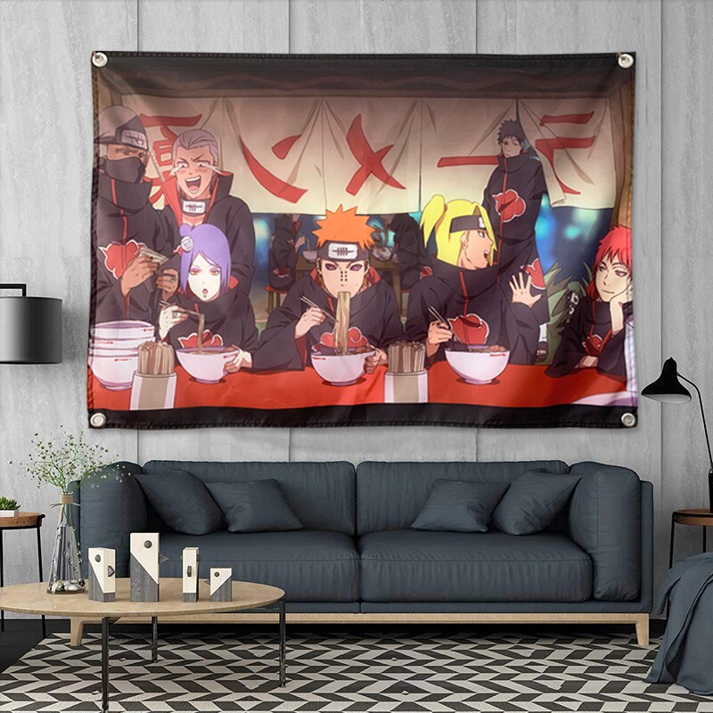 火影忍者动漫背景墙装饰挂布男生宿舍房间卧室床头出租房壁饰