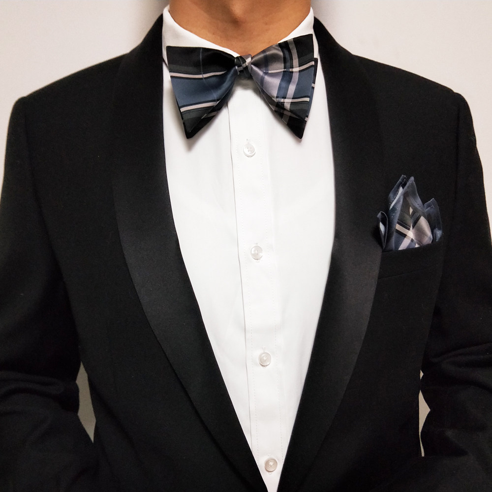 公园原创包邮韩英伦格纹新郎伴郎婚礼领结