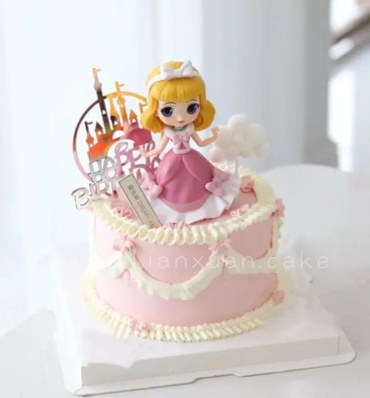 小女孩生日蛋糕可爱迪士尼公主冰淇淋苏菲亚美人鱼苏州同城配送新鲜