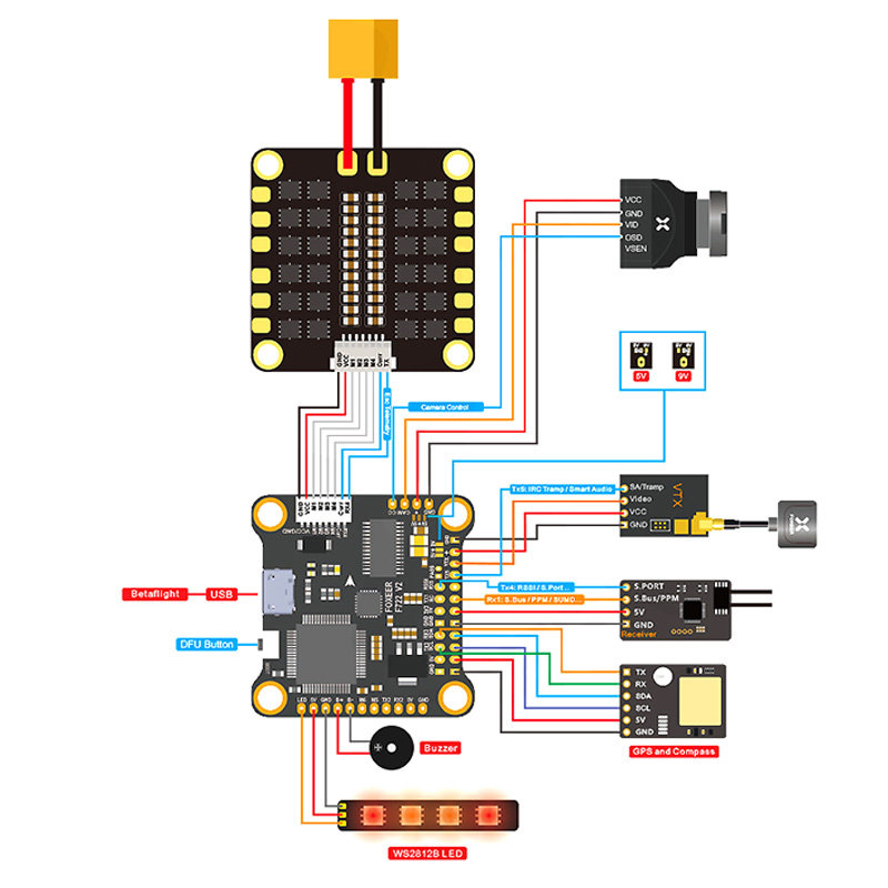 foxeerf722v2飞控fpv遥控调参mpu60003-6s5v2a遥控飞机零配件