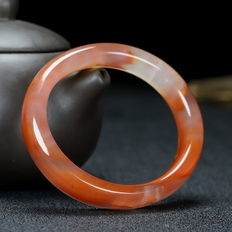 手镯南红正宗四川天然凉山玛瑙贵妃带证内径手镯