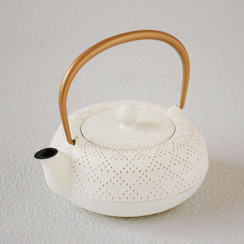 铸铁日本南部铁岩日式手工壶白金色绿色女士茶壶