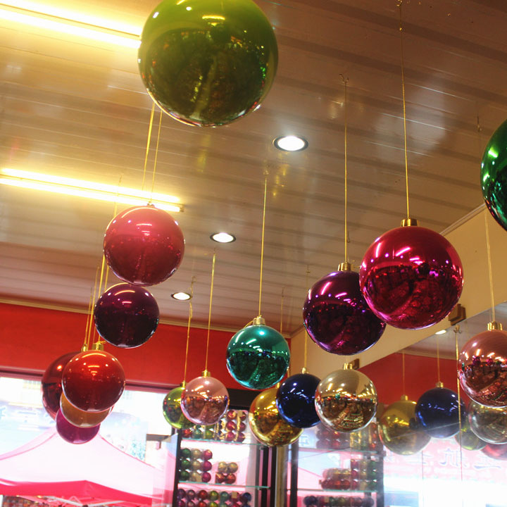 圣诞节装饰品吊球大号亮光球彩球圣诞球商场婚庆创意吊顶屋顶用品
