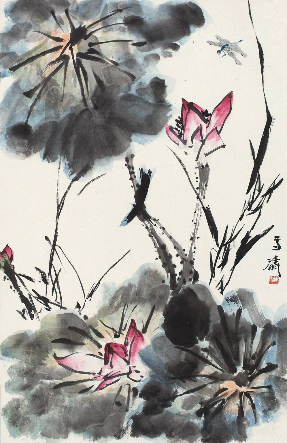 国画牡丹字画客厅写意花鸟画真迹书画作品仿王雪涛国画