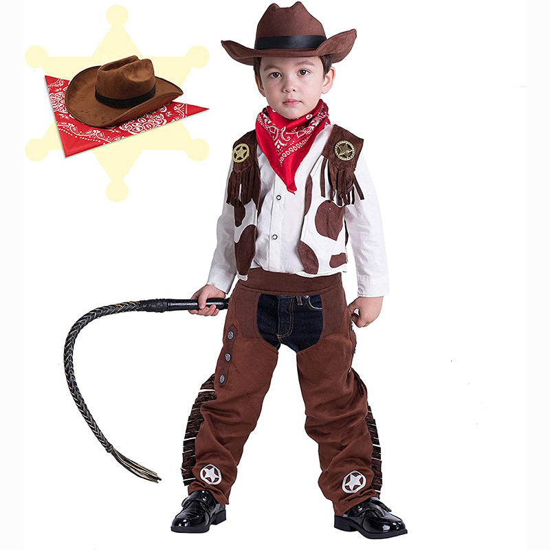 costume儿童牛仔演出装扮cowboykidswoodycosplay民族服装