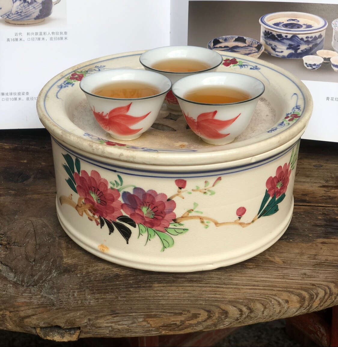 潮州古城枫溪历代茶具民国五彩茶船潮汕窑古功夫茶具