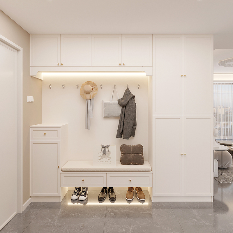 法式入户鞋柜欧式玄关一体靠墙客厅隔断进门鞋柜