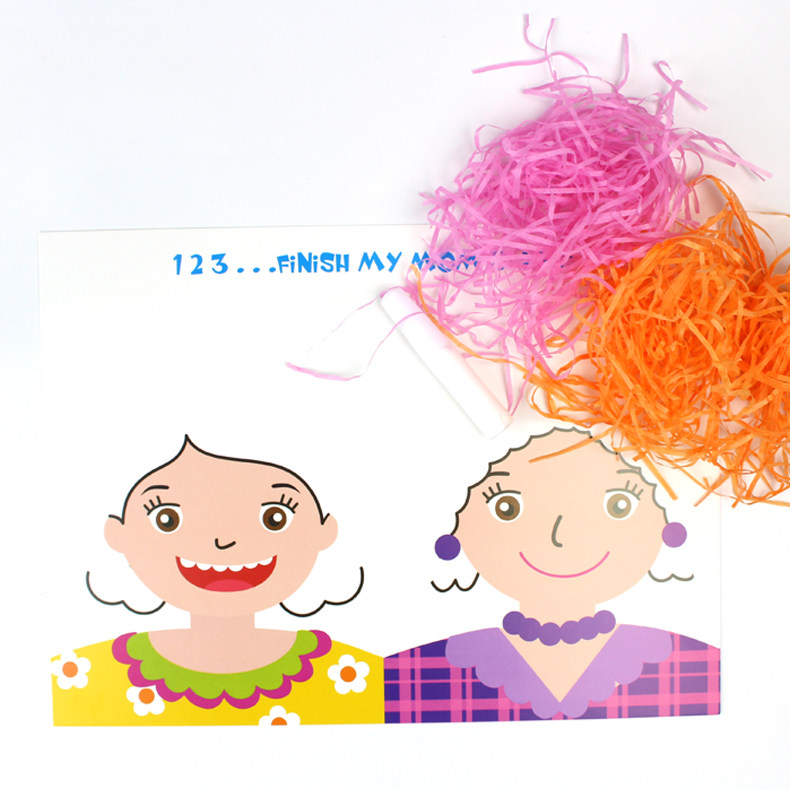 父亲节妈妈发型贺卡幼儿园儿童diy手工制作材料包益智创意玩具