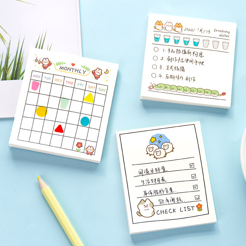 可爱米特猫ins打卡创意备忘便利贴留言计划list便签纸便签本n次贴