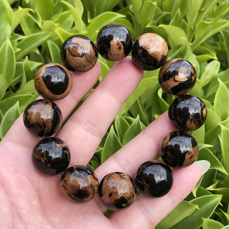 柳工坊黑珊瑚海柳手串男女情侣父母佛珠念珠活柳手串