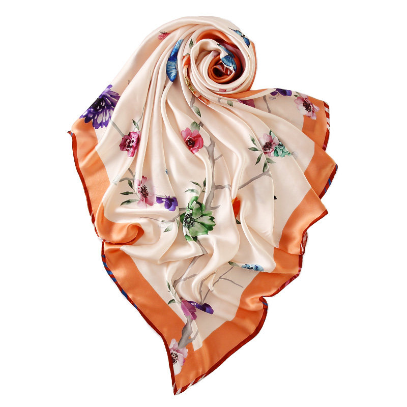 布塔缎面米素围巾丝绸杭州蚕丝丝巾桑蚕100%围巾