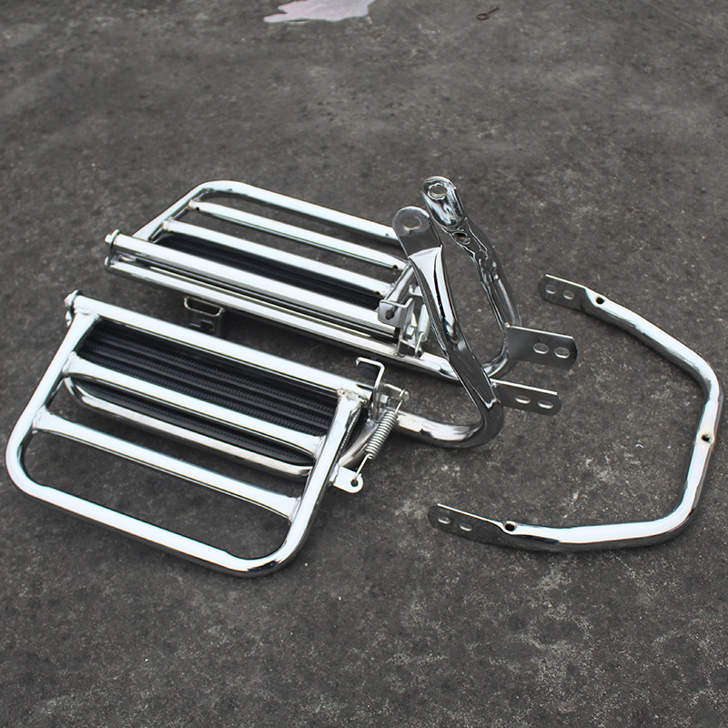 侧翻货架gn1258太子摩托车hj1258骑车加厚脚踏板摩托车车架