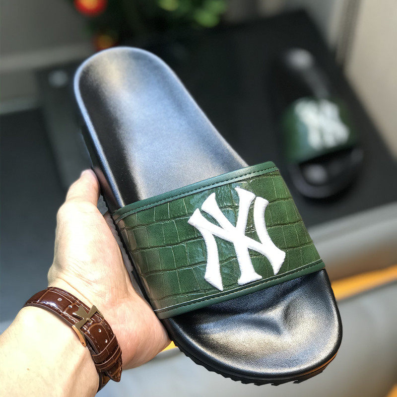 欧洲站男鞋ny拖鞋一字夏季真皮青年男拖防滑一字拖