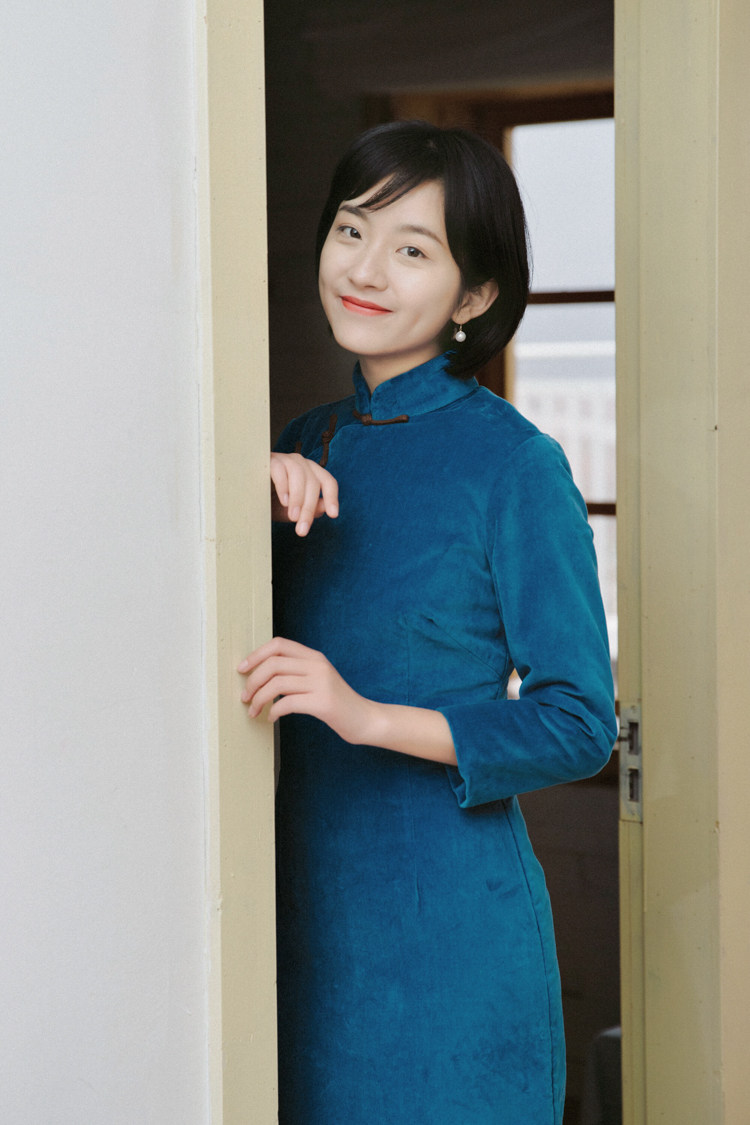 旗袍茉茉冬季九分长袖长款复古文艺日常纯棉旗袍