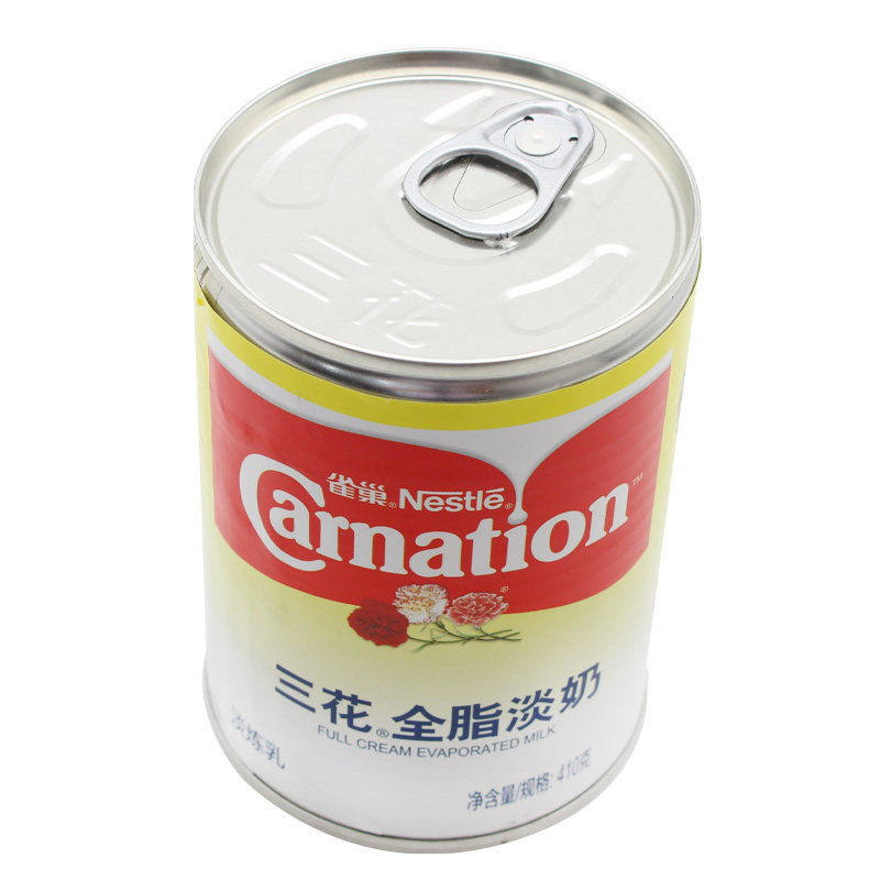 雀巢三花全脂淡奶410g港式丝袜奶茶咖啡甜点奶精炼乳