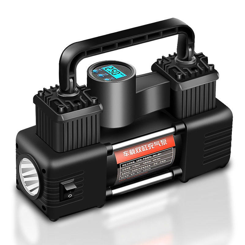 艾格思12v车载充气泵双缸高压便携式小轿车轮胎汽车用打气泵电动