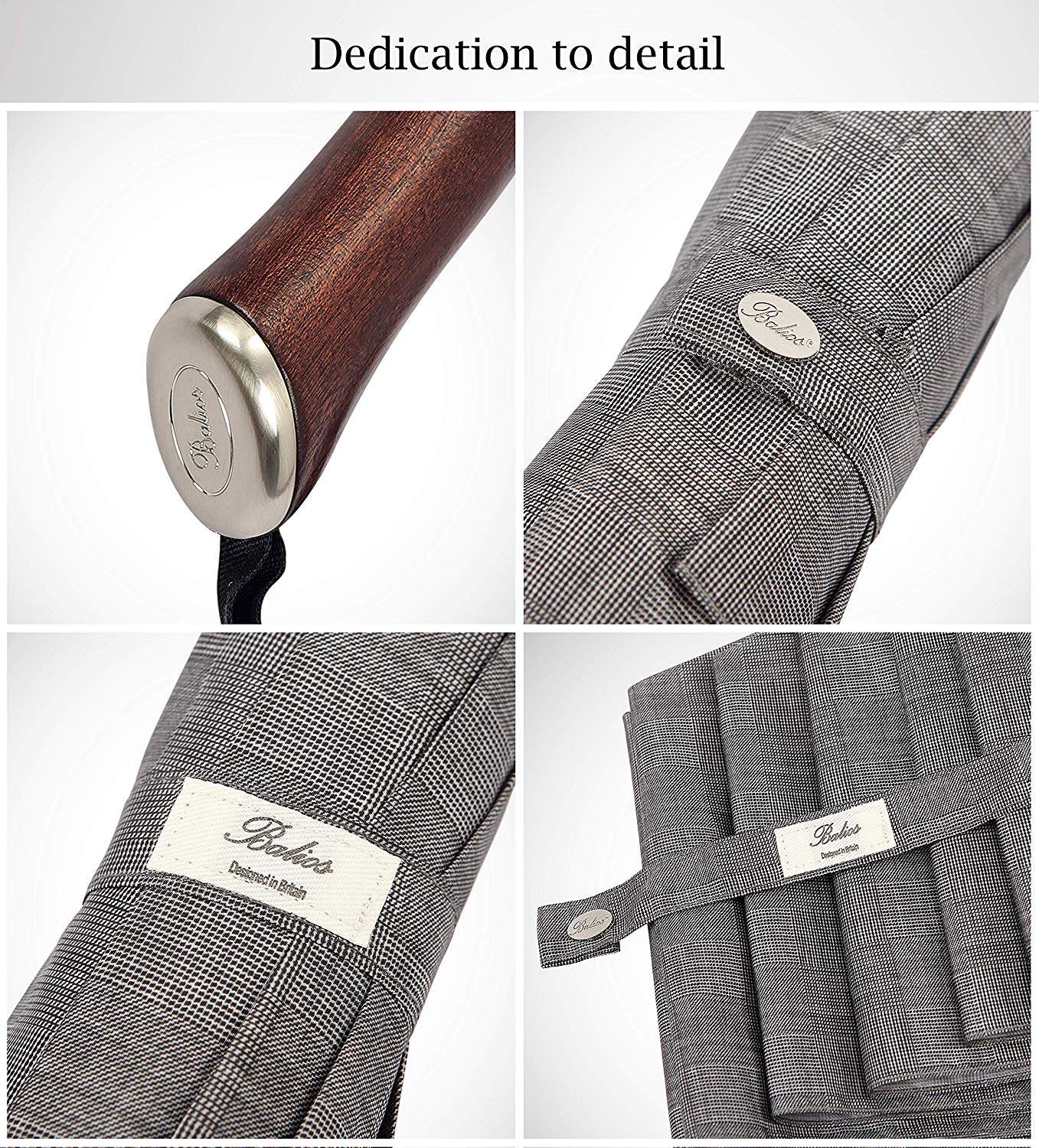 现货优雅精致手工伞英国balios实木手柄全自动折叠雨伞男帅气超轻