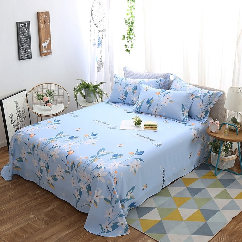 加厚100纯棉床单单件双人全棉枕套被单学生床单