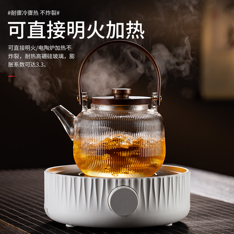 茶壶蒸汽玻璃大容量烧水壶泡茶家用电陶炉煮茶器茶壶