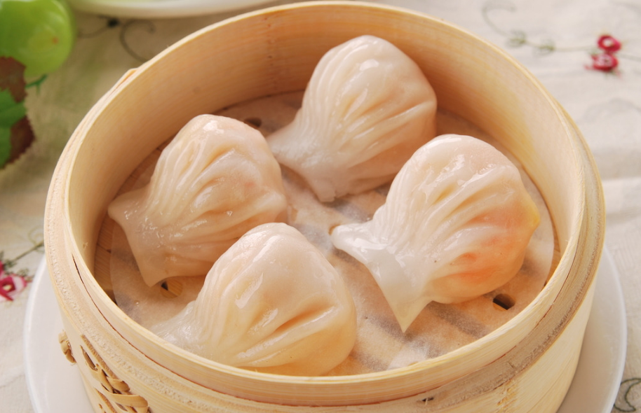 水晶虾饺广式点心港式广东早茶速冻虾仁饺子水饺