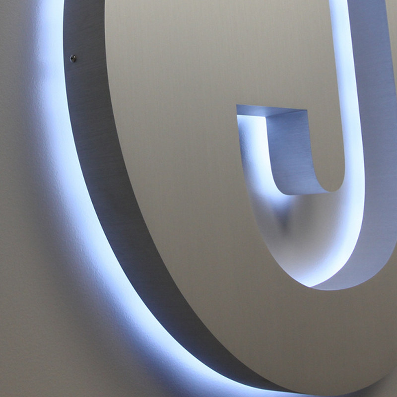 圆形发光logo定制形象墙带灯标识背发光标志形象招牌led发光字