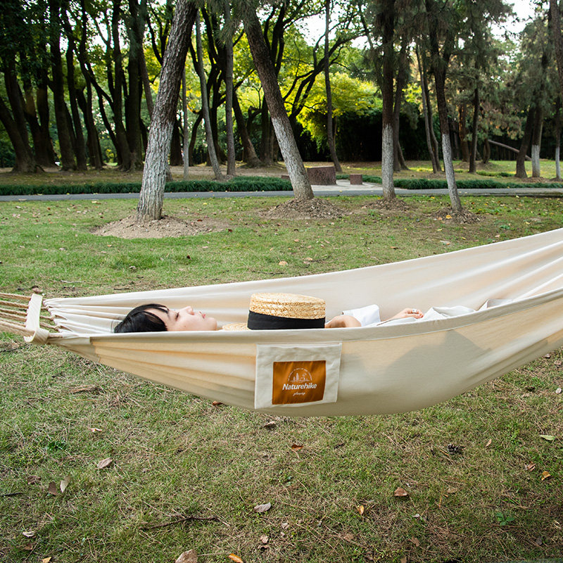 便携naturehike挪客防侧加厚帆布吊床单人户外露营吊床
