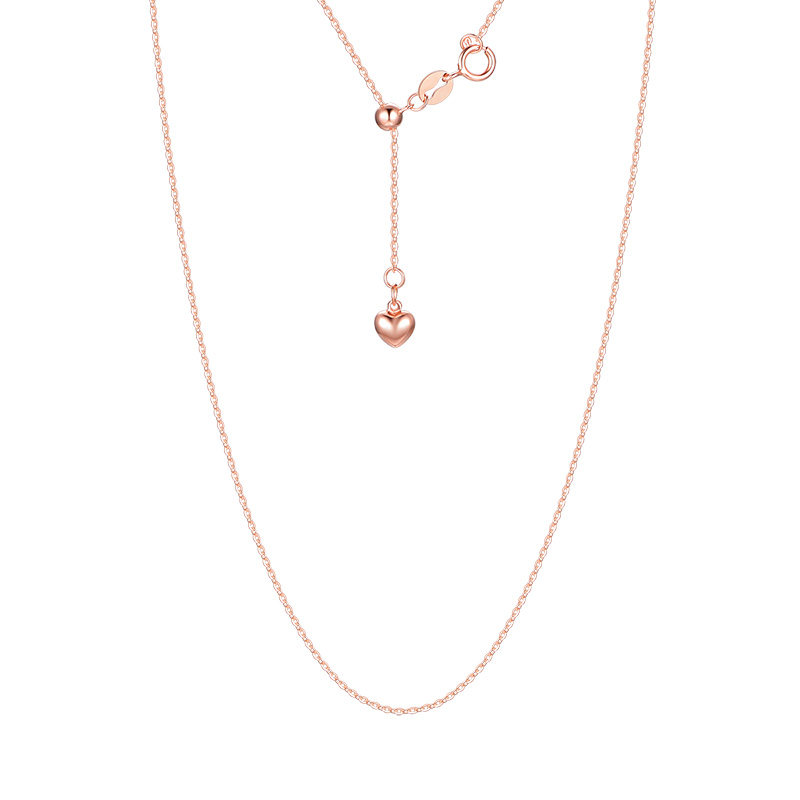 曼卡龙18k金项链项链彩金如意玫瑰金细链女可调节颈饰