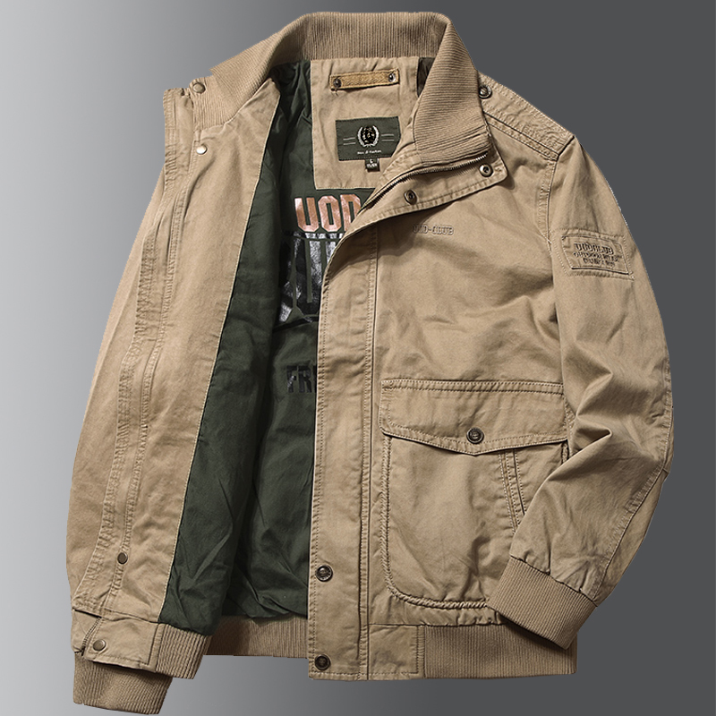 2022春季新品夹克男翻领宽松大码男装刺绣扣子上衣茄克衫复古外套