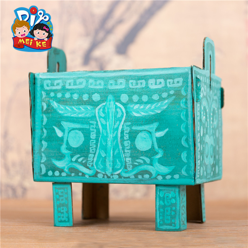 中国国风美术手工创意材料diy青铜宝鼎幼儿园手工创意粘贴类