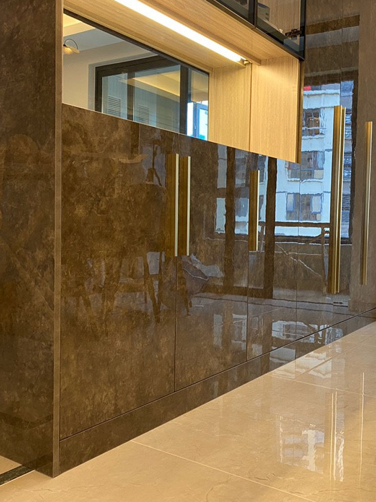 环保高光云石板衣柜门定制超晶pet烤漆门板轻奢烤瓷橱柜全屋定做